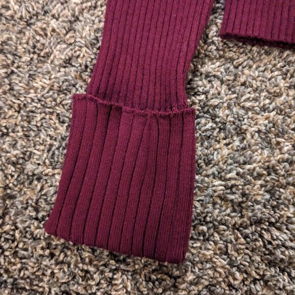 Lulus Basics Karlee Plum Purple Ribbed Knit Long Sleeve Sweater Top - Size M - Picture 5 of 10